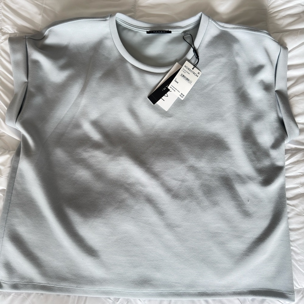 Soft Ice Blue Short Sleeved Top